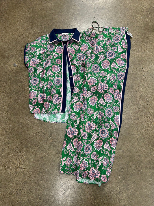 Pants Set 2Pc By Entro In Blue & Green, Size:S
