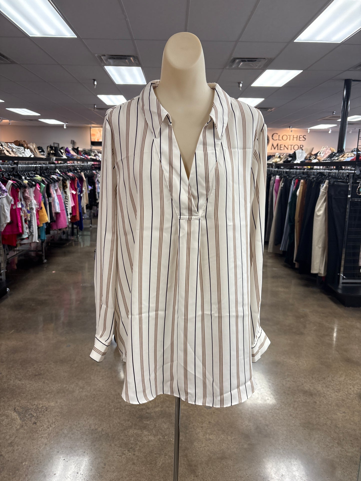 Top Ls By White House Black Market In Striped Pattern, Size:Xl