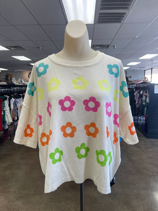 Top Ss By Clothes Mentor In Cream, Size:L