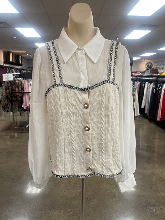 Top Ls By Clothes Mentor In Cream, Size:Xl