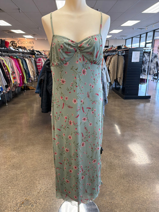 Dress Casual Midi By Clothes Mentor In Green & Pink, Size:Xl