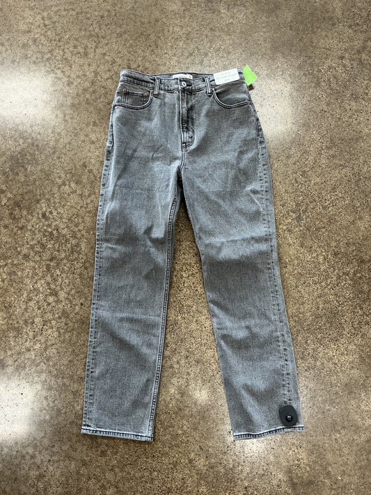Jeans Straight By Abercrombie And Fitch In Grey Denim, Size:8L