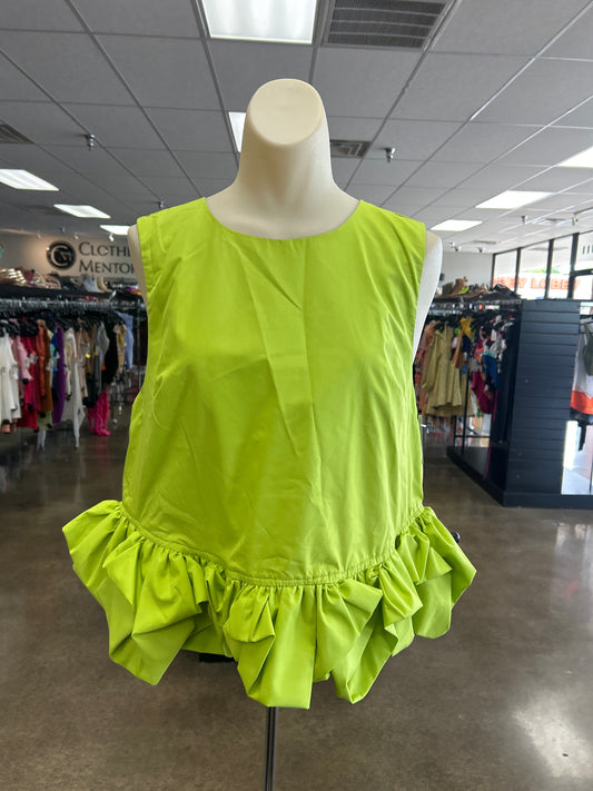Top Sleeveless By Entro In Green, Size:M