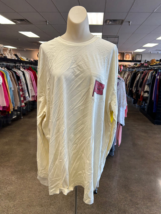 Athletic Top Ls Crewneck By Champion In Yellow, Size:2X