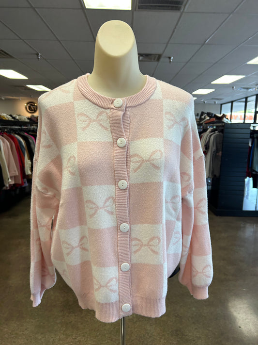 Sweater Cardigan By Sincerely Jules In Pink, Size:Xs