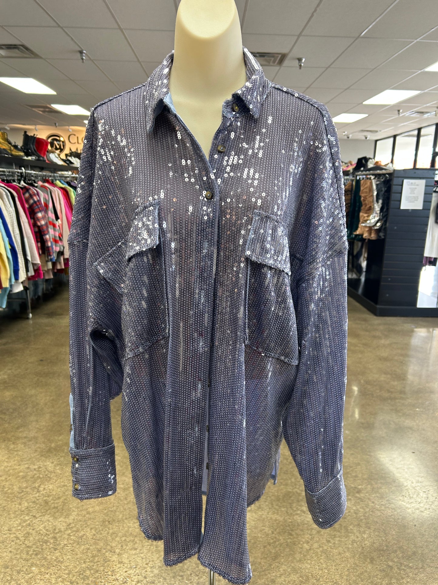 Top Ls By Pilcro In Blue, Size:L