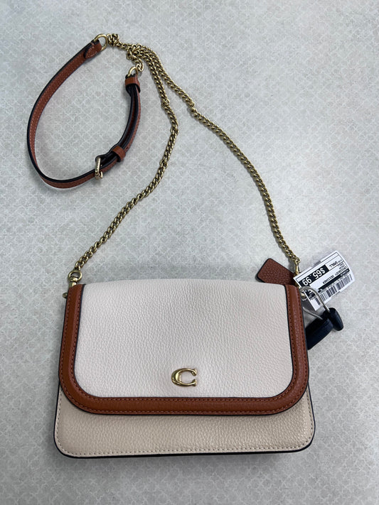 Crossbody Designer By Coach In Cream, Size:Small