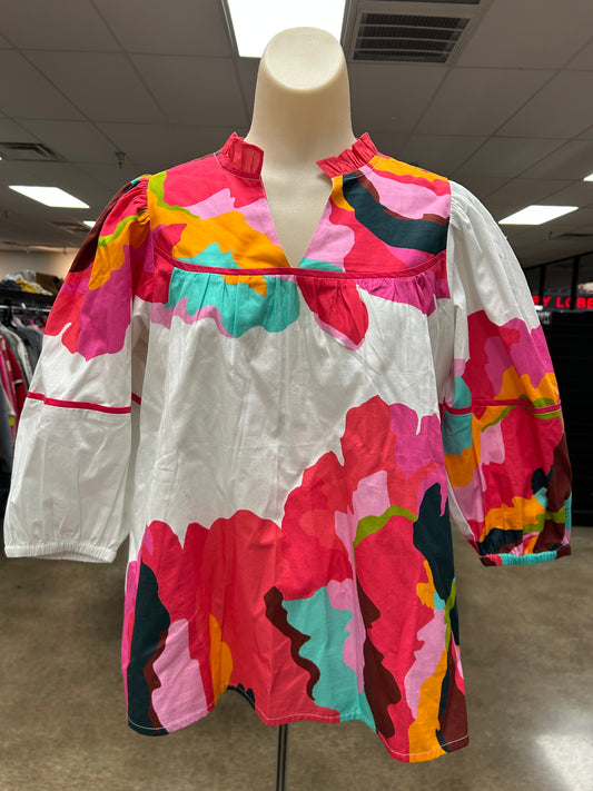 Top Ls By Crosby In Floral Print, Size:S