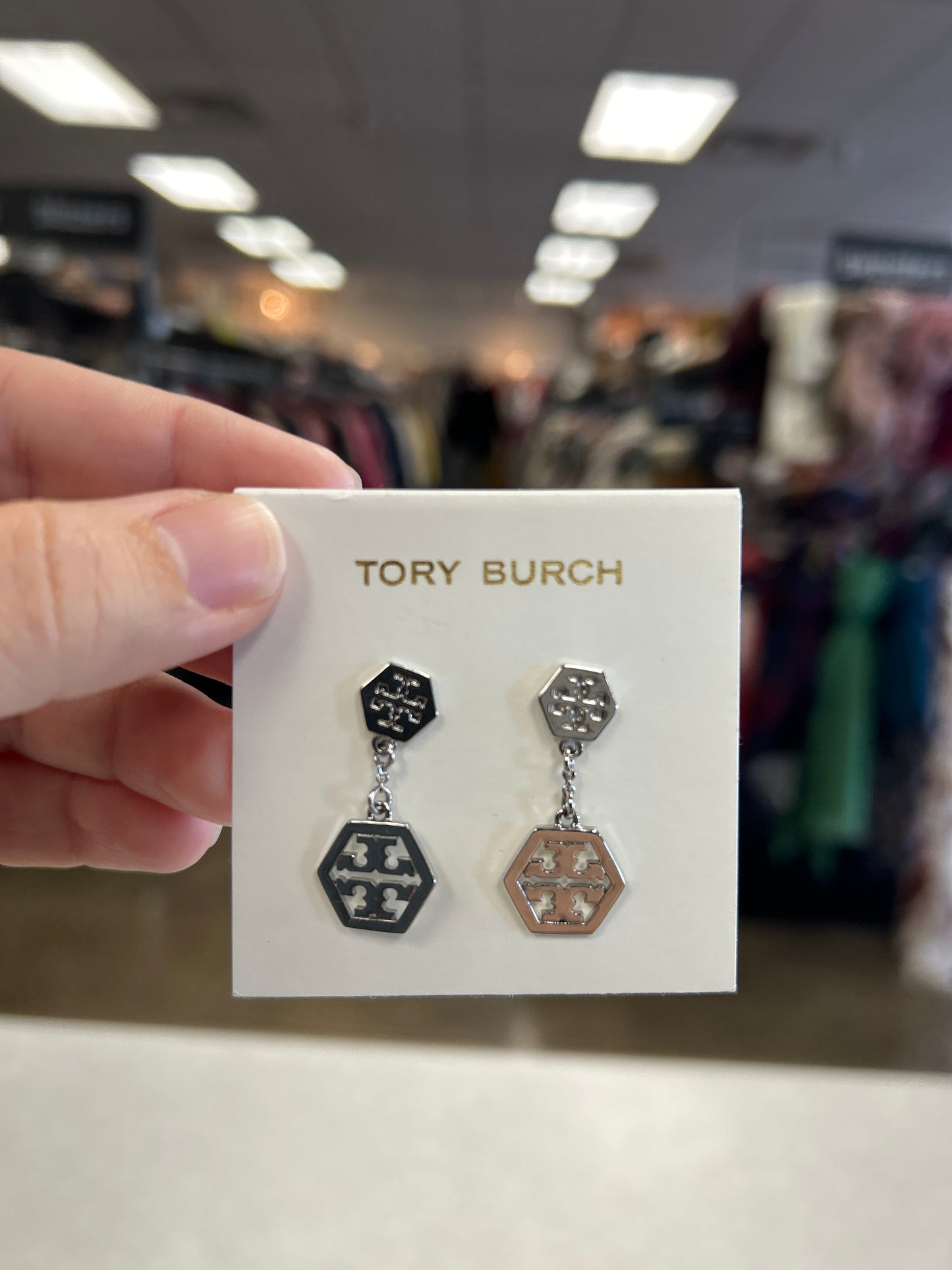 Earrings Designer By Tory Burch In Silver