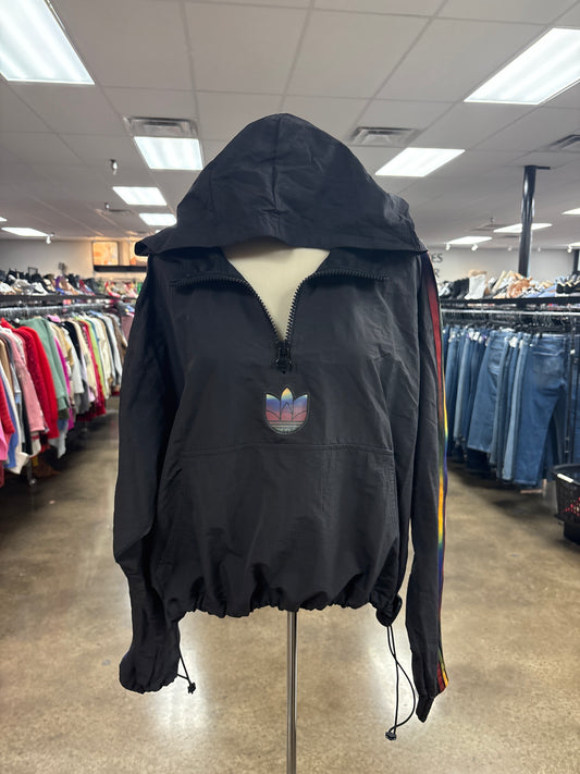Athletic Jacket By Adidas In Black, Size:L
