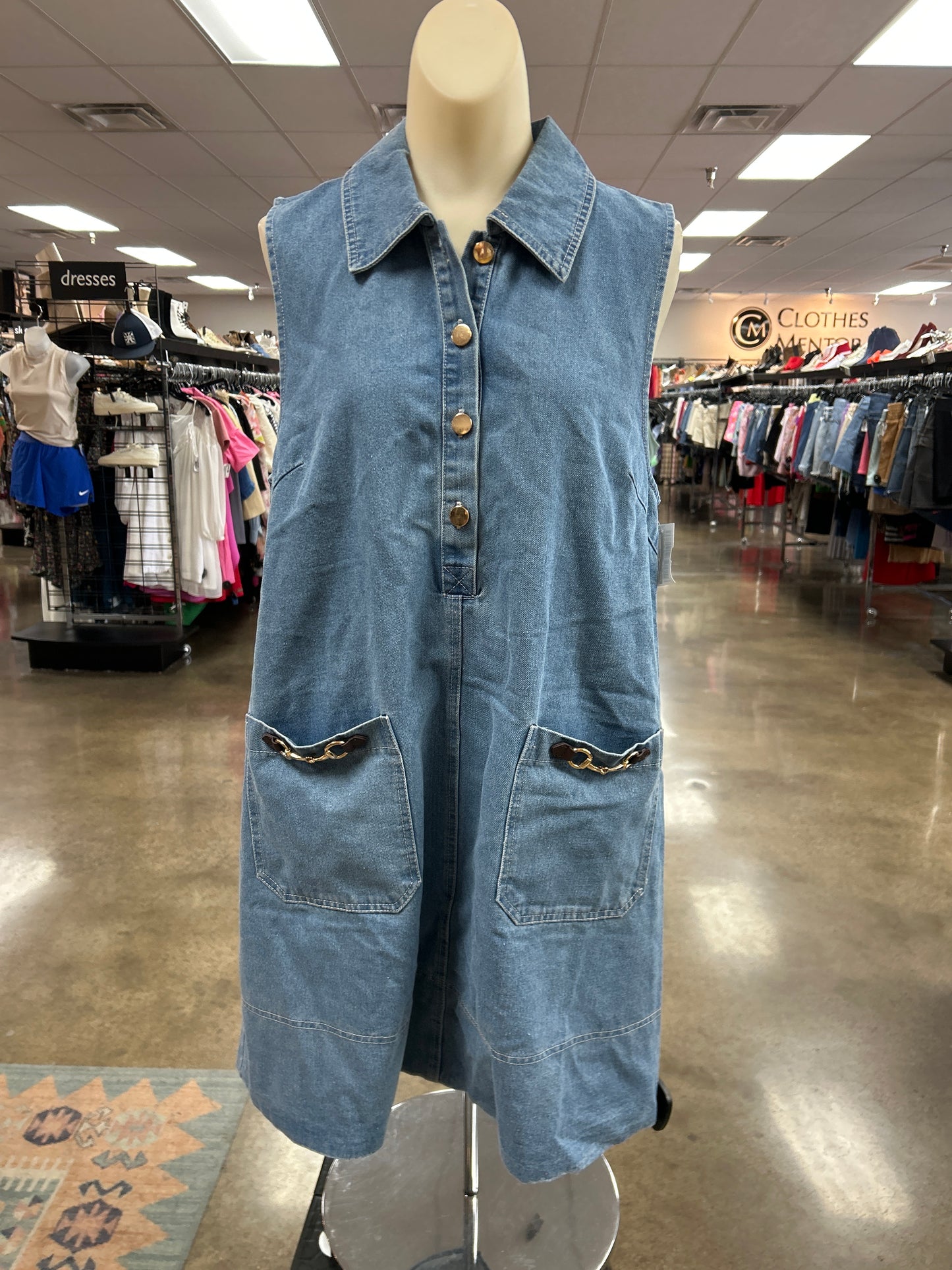 Dress Casual Short By Entro In Blue Denim, Size:M