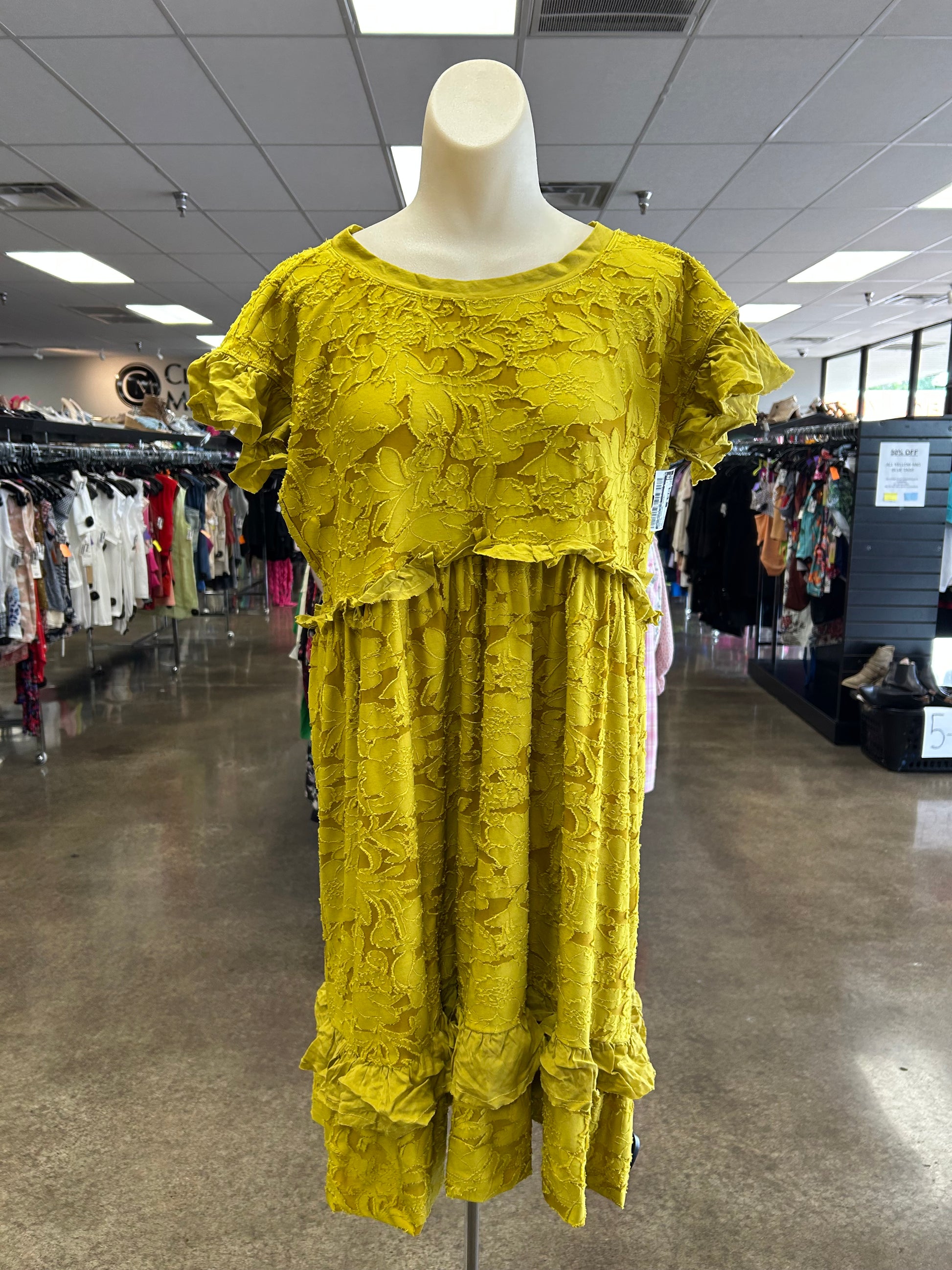 Dress Casual Short By Anthropologie In Yellow, Size:Xs Dress Casual Short By Anthropologie In Yellow, Size:Xs