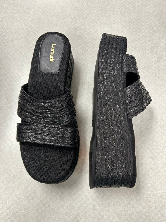Sandals Heels Platform By Cma In Black, Size:9