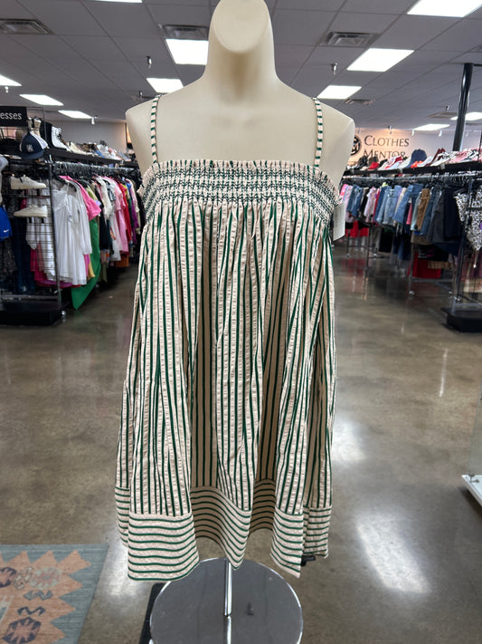 Dress Casual Short By Anthropolgie In Cream & Green, Size:S