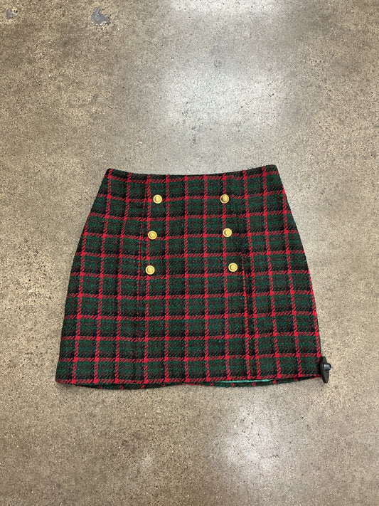 Skirt Mini & Short By Clothes Mentor In Green & Red, Size:M