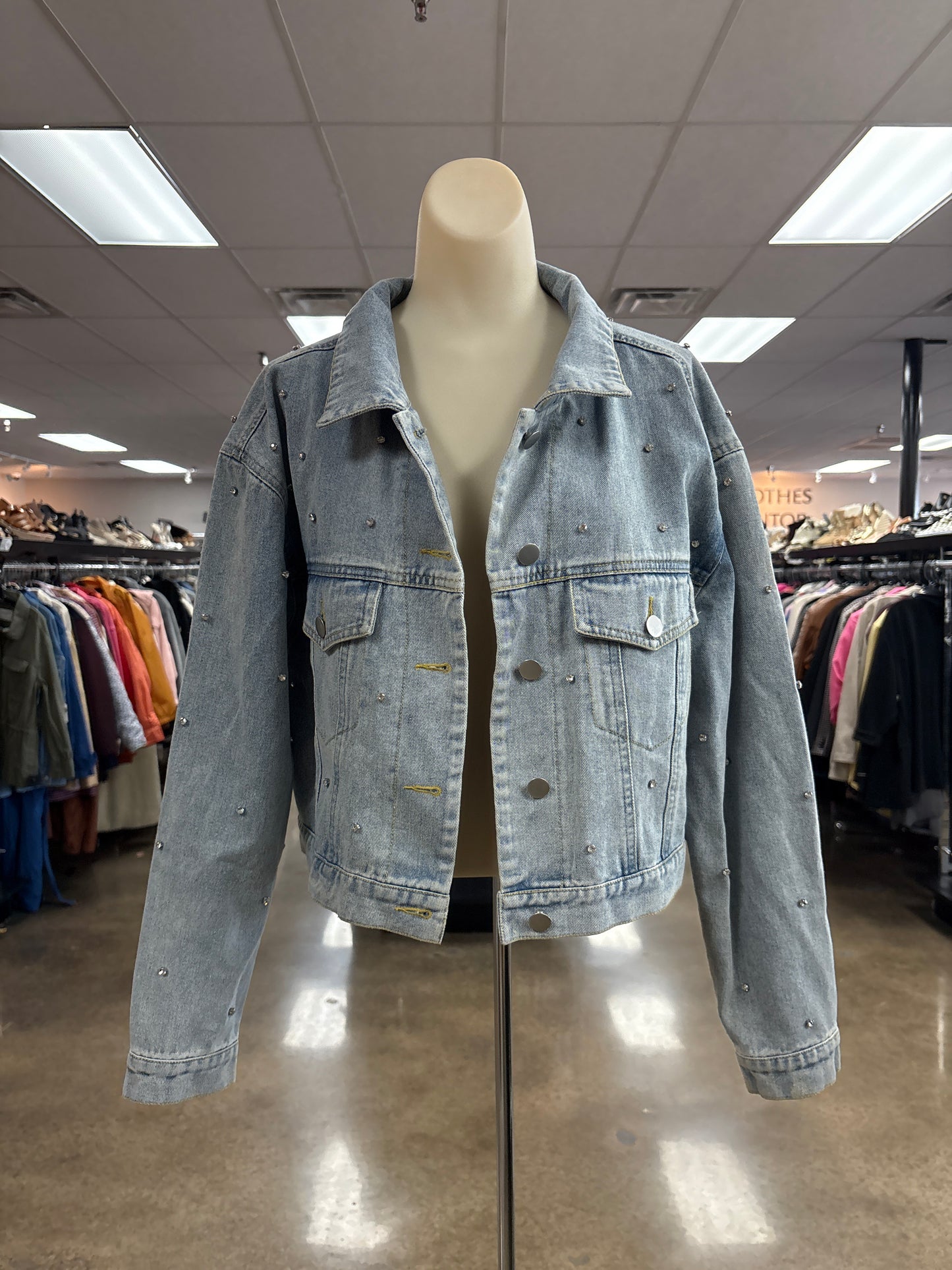 Jacket Denim By Cloud Ten In Blue Denim, Size:S