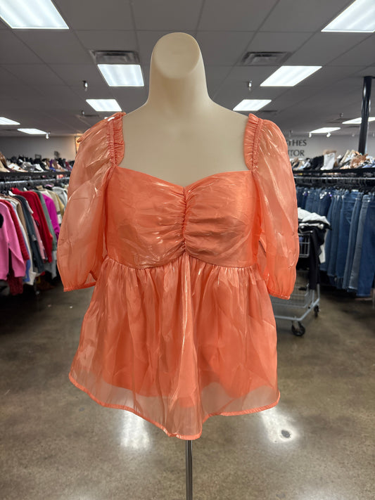 Top Ss By   Clothes Mentor In Orange, Size:M
