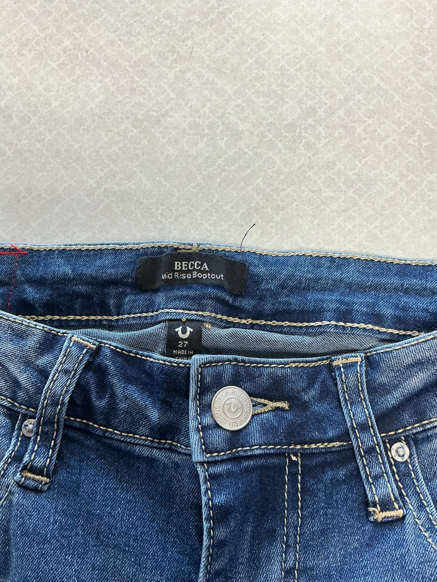 Jeans Boot Cut By True Religion In Blue Denim, Size:4
