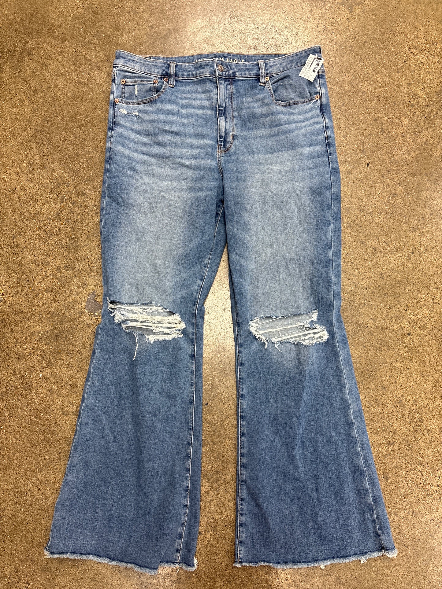 Jeans Flared By American Eagle In Blue Denim, Size:20
