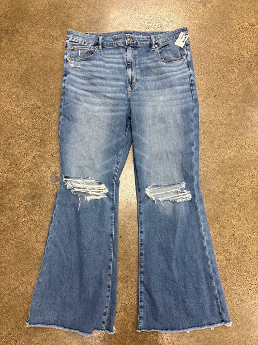 Jeans Flared By American Eagle In Blue Denim, Size:20