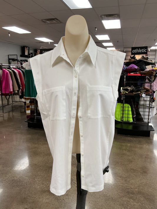 Top Sleeveless By Chicos In White, Size:8