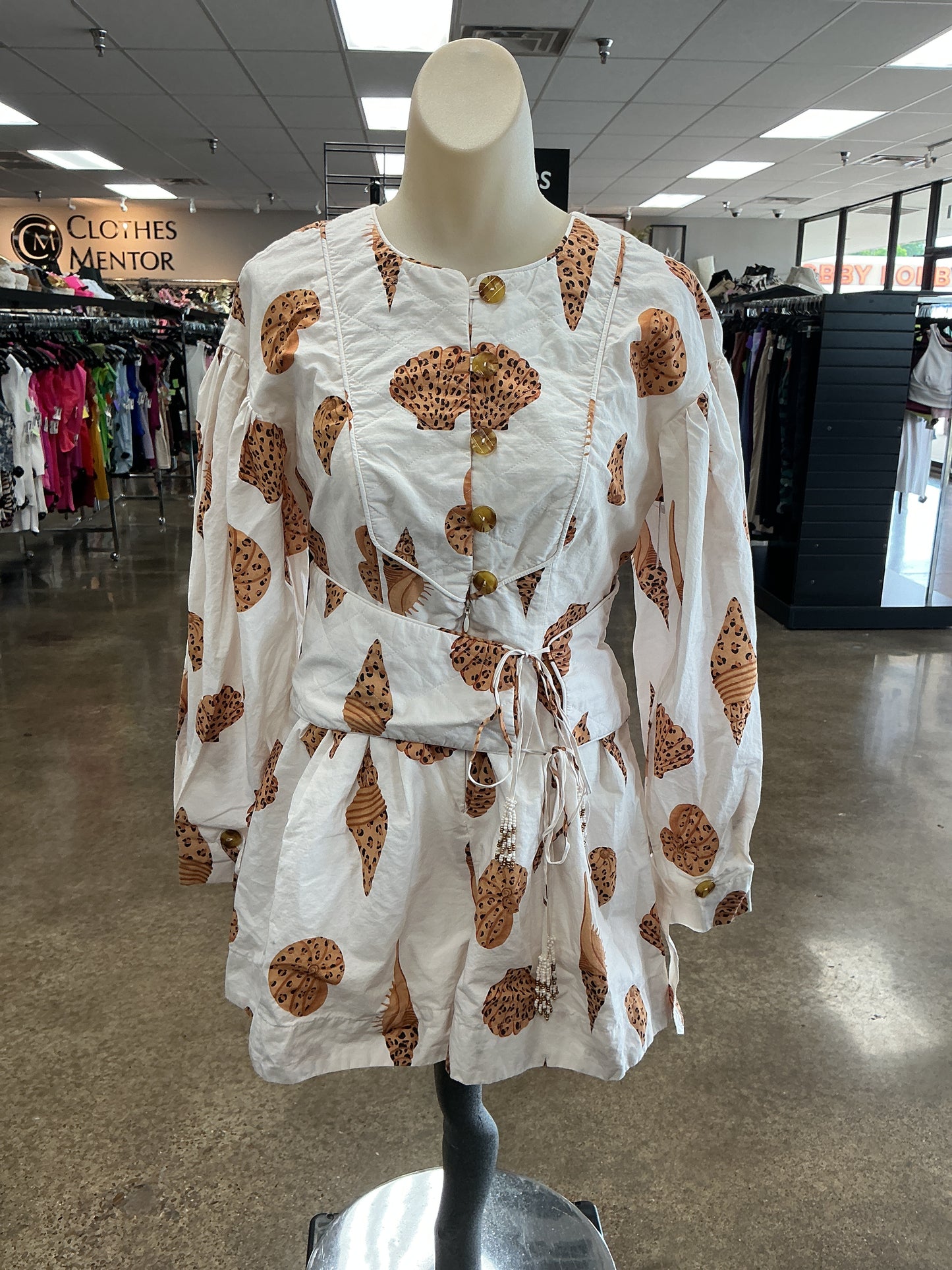 Romper By Farm Rio In Tan, Size:Xs