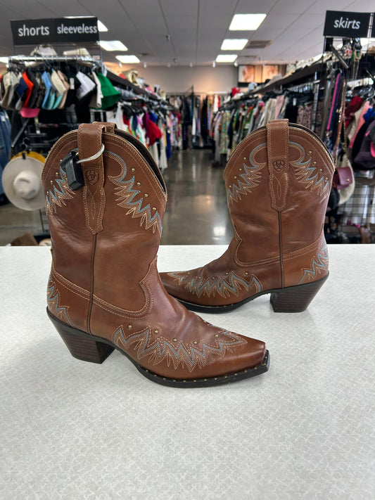 Boots Western By Ariat In Brown, Size:8