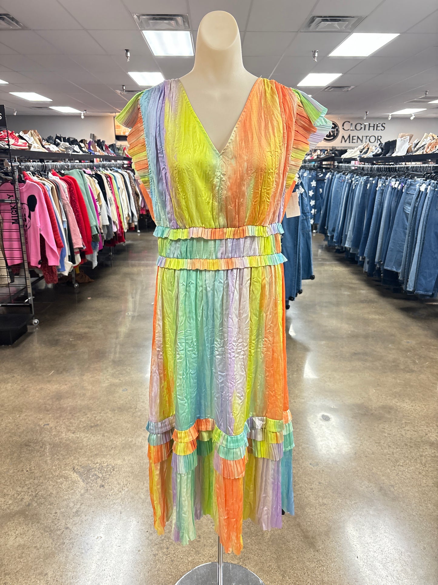 Dress Casual Maxi By Current Air In Rainbow Print, Size:M