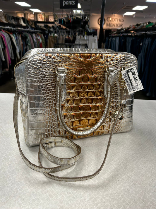 Handbag Designer By Brahmin In Silver, Size:Medium