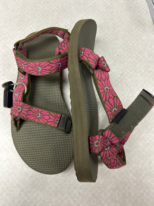 Sandals Flats By Teva In Green & Pink, Size:8