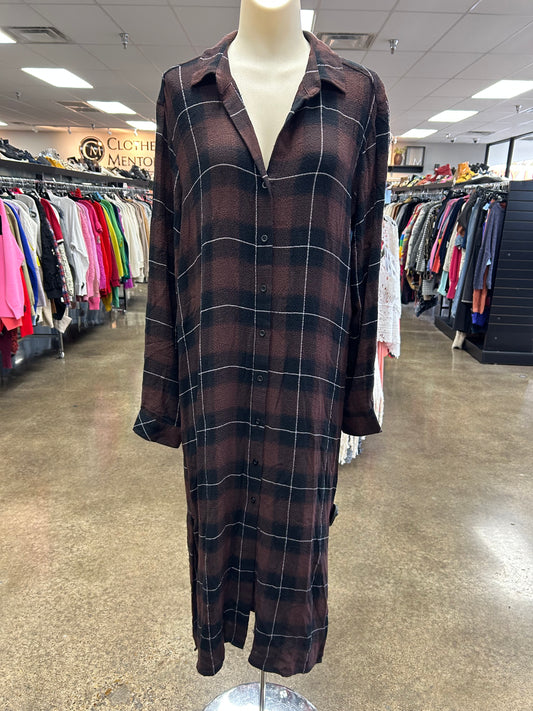 Dress Casual Maxi By Cloth & Stone In Plaid Pattern, Size:L