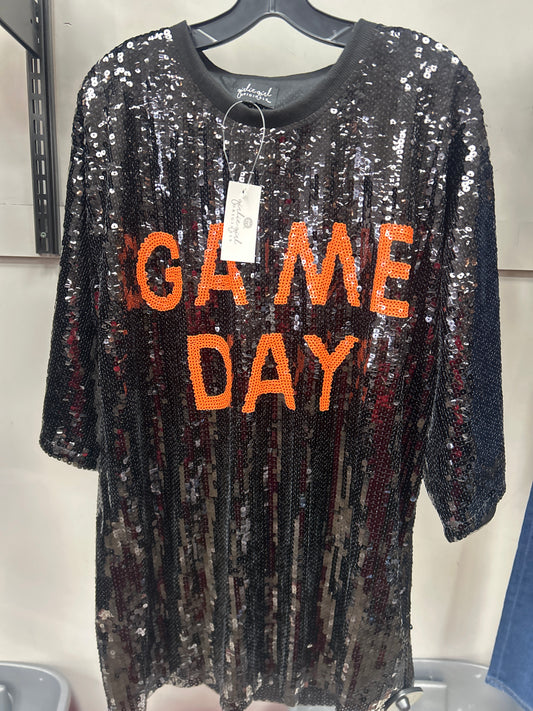 Top Ss By Clothes Mentor In Black/Orange, Size:Xl