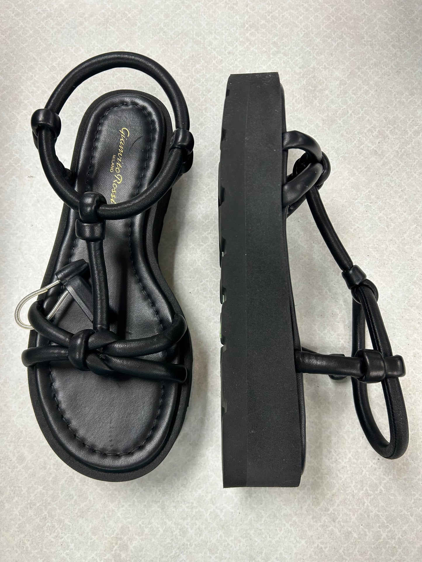 Sandals Heels Platform By Cma In Black, Size:9
