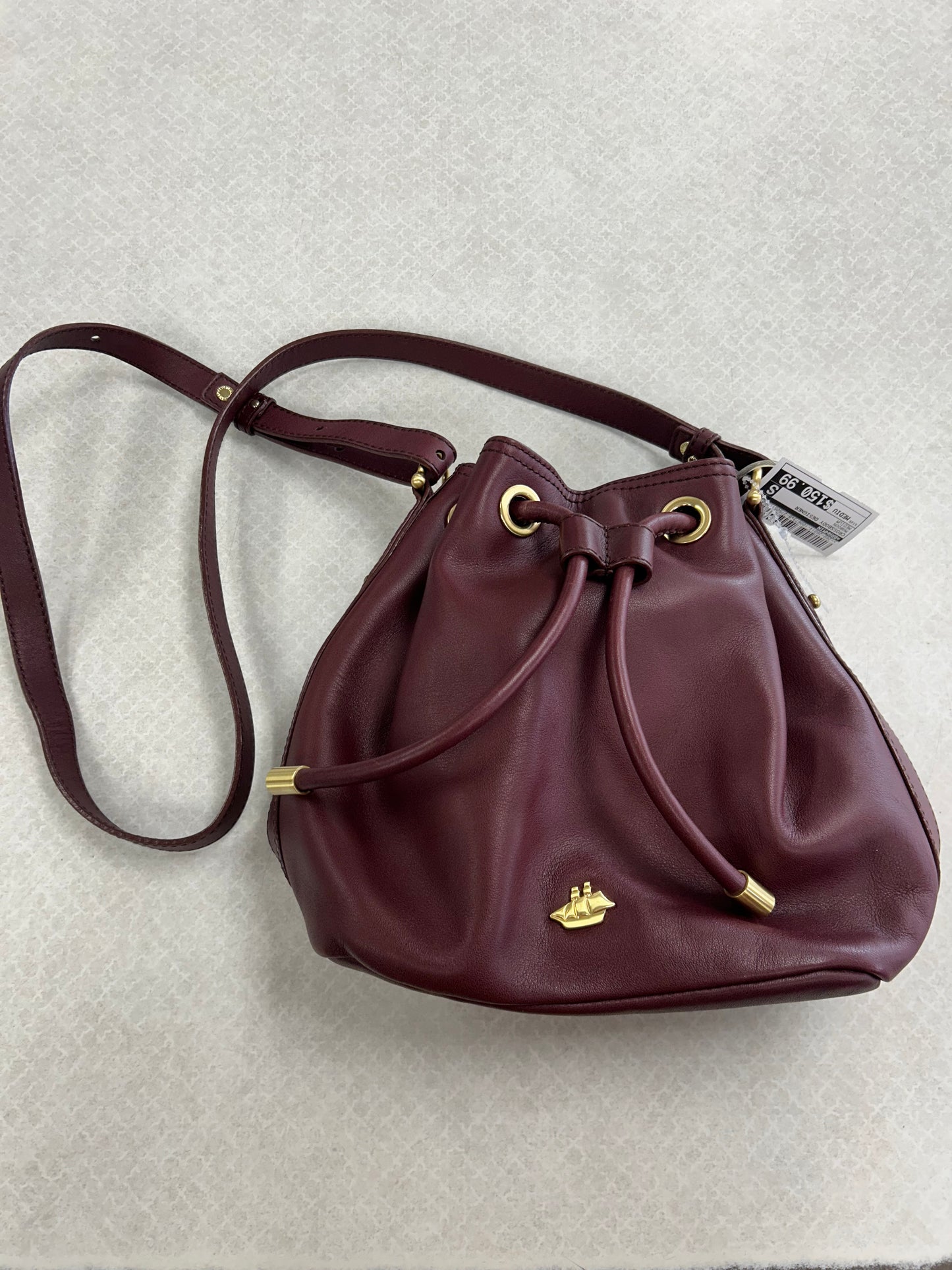 Crossbody Designer By Brahmin In Maroon, Size:Medium