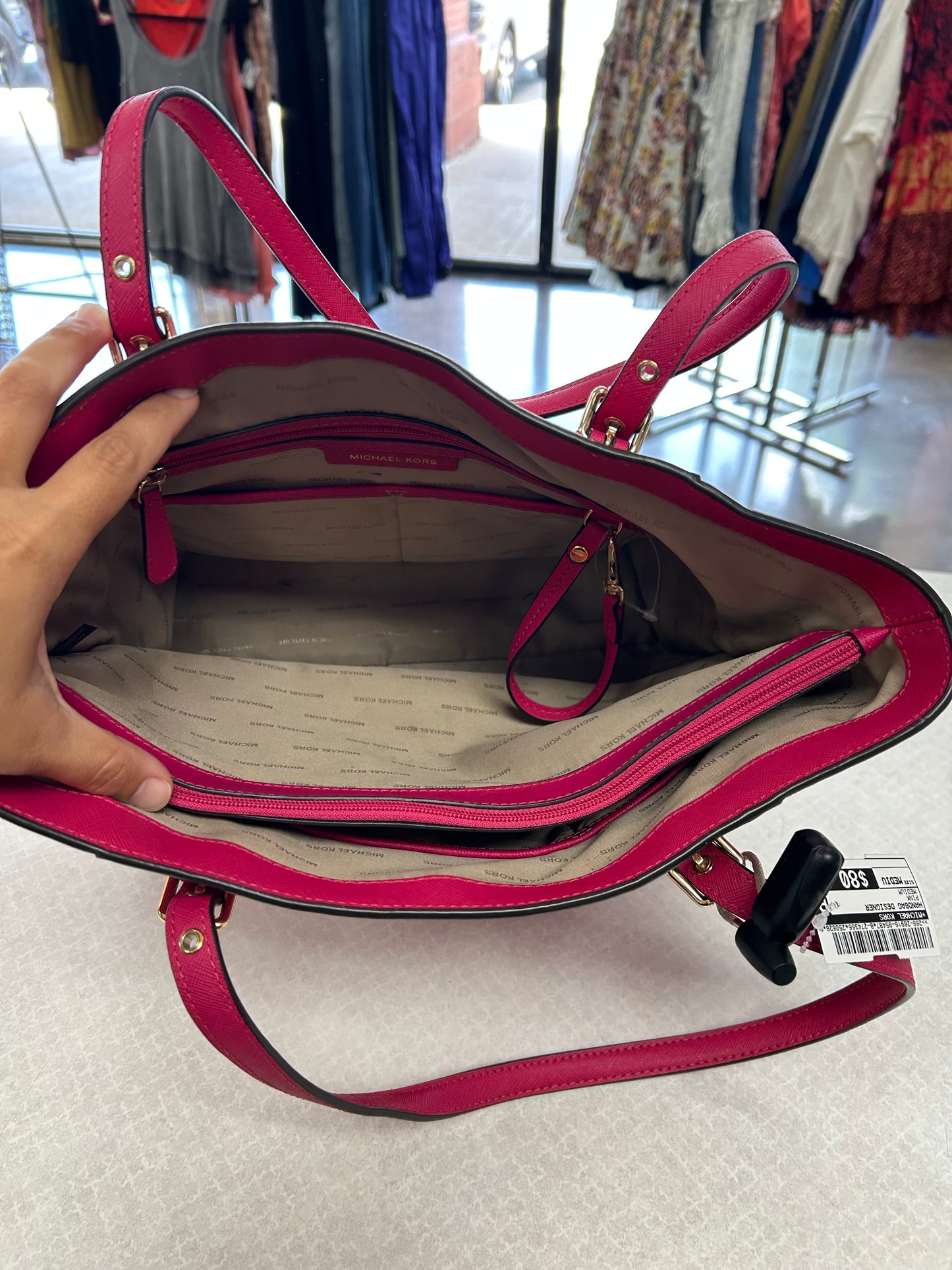 Handbag Designer By Michael Kors In Pink, Size:Medium