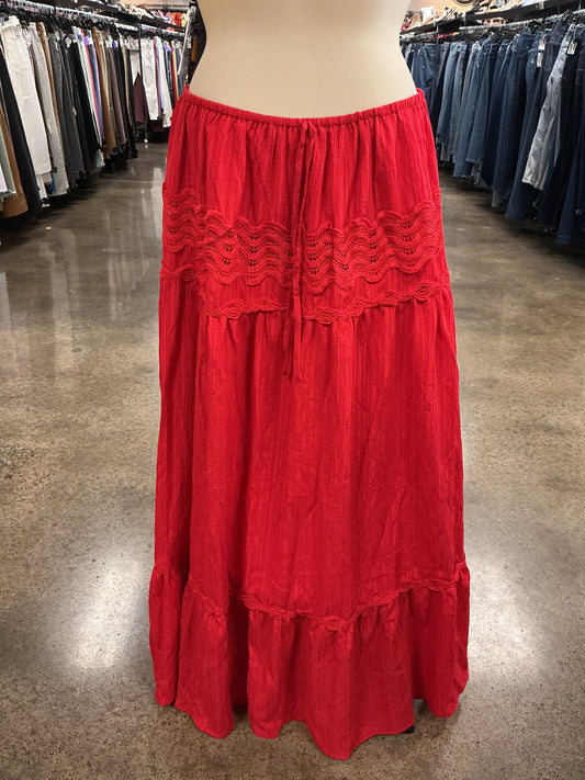 Skirt Maxi By Fore In Red, Size:L