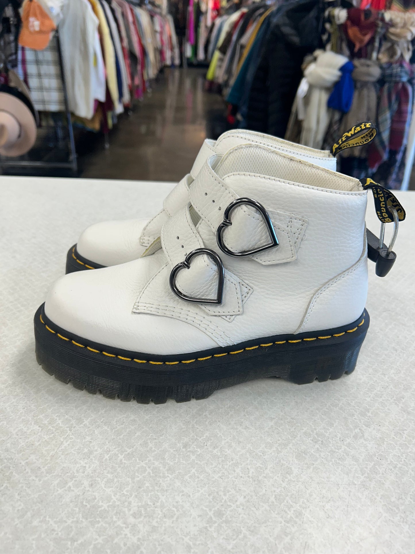 Boots Ankle Flats By Dr Martens In White, Size:8