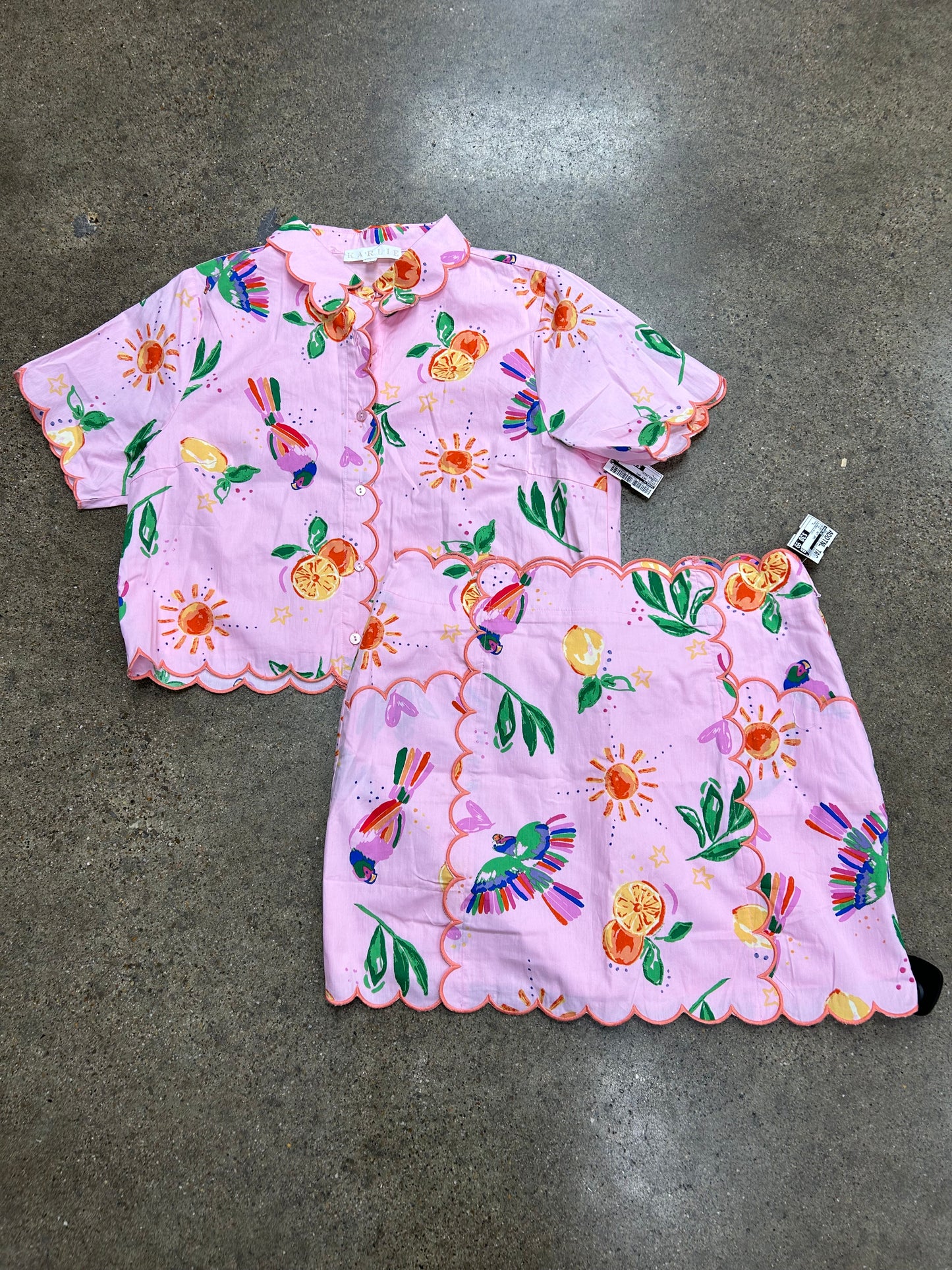 Skirt Set 2Pc By Karlie In Pink, Size:L