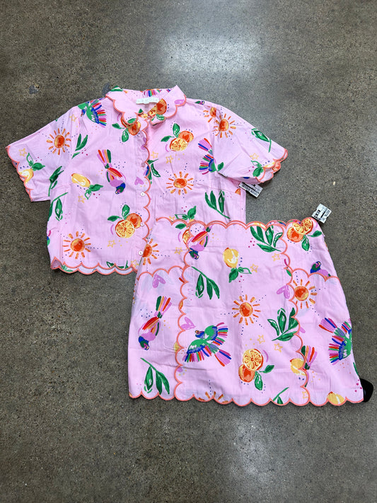 Skirt Set 2Pc By Karlie In Pink, Size:L