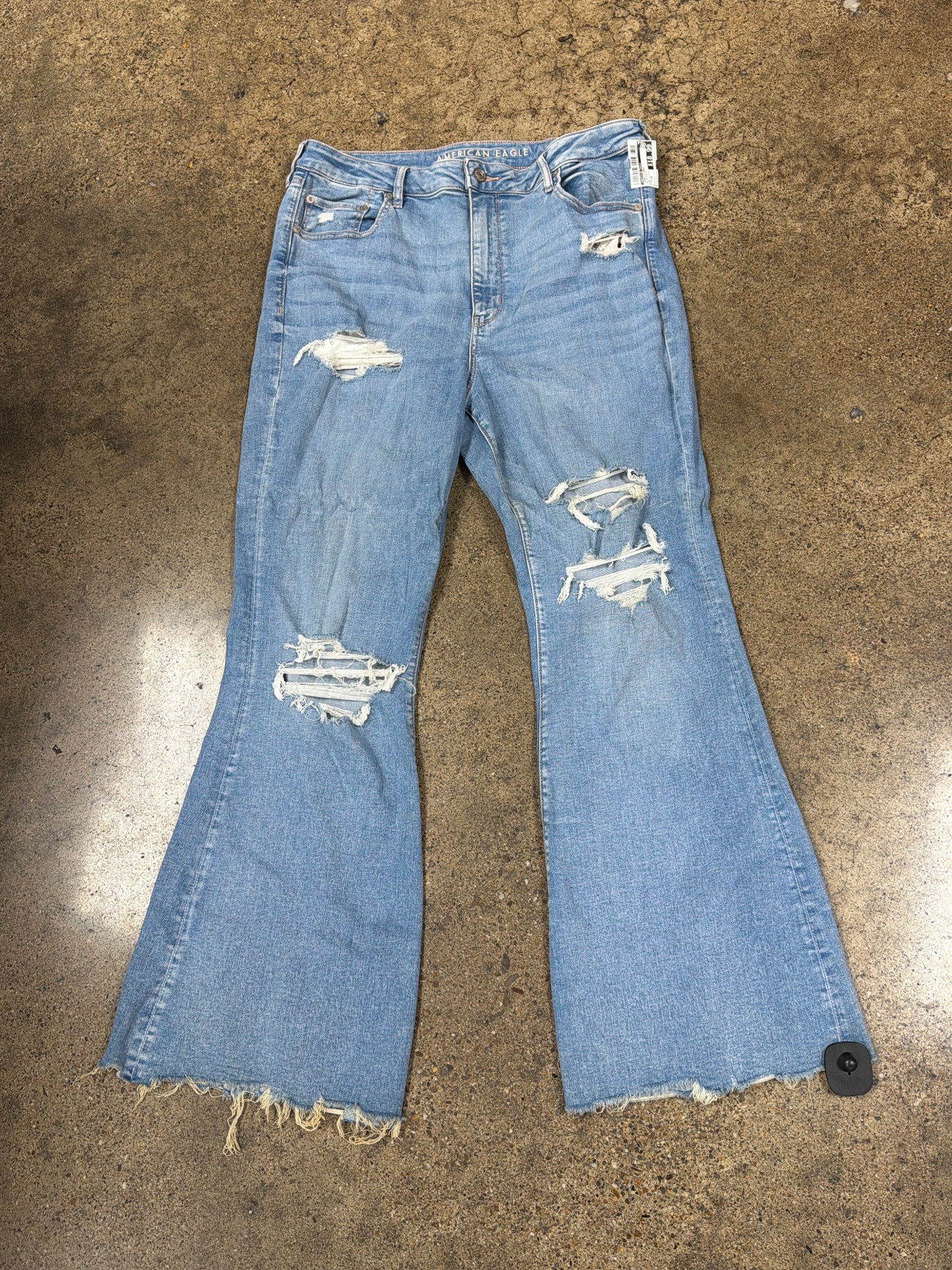 Jeans Flared By American Eagle In Blue Denim, Size:18