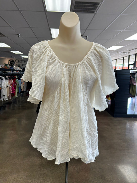 Top Ss By Clothes Mentor In Cream, Size:S