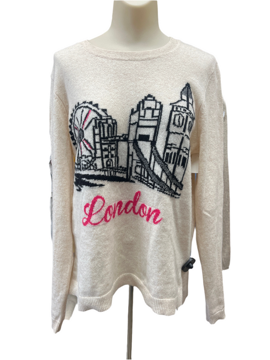 Sweater Designer By Neiman Marcus In Cream, Size:L