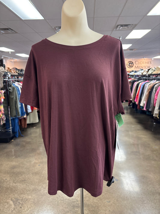 Athletic Top Ss By Athleta In Maroon, Size:L
