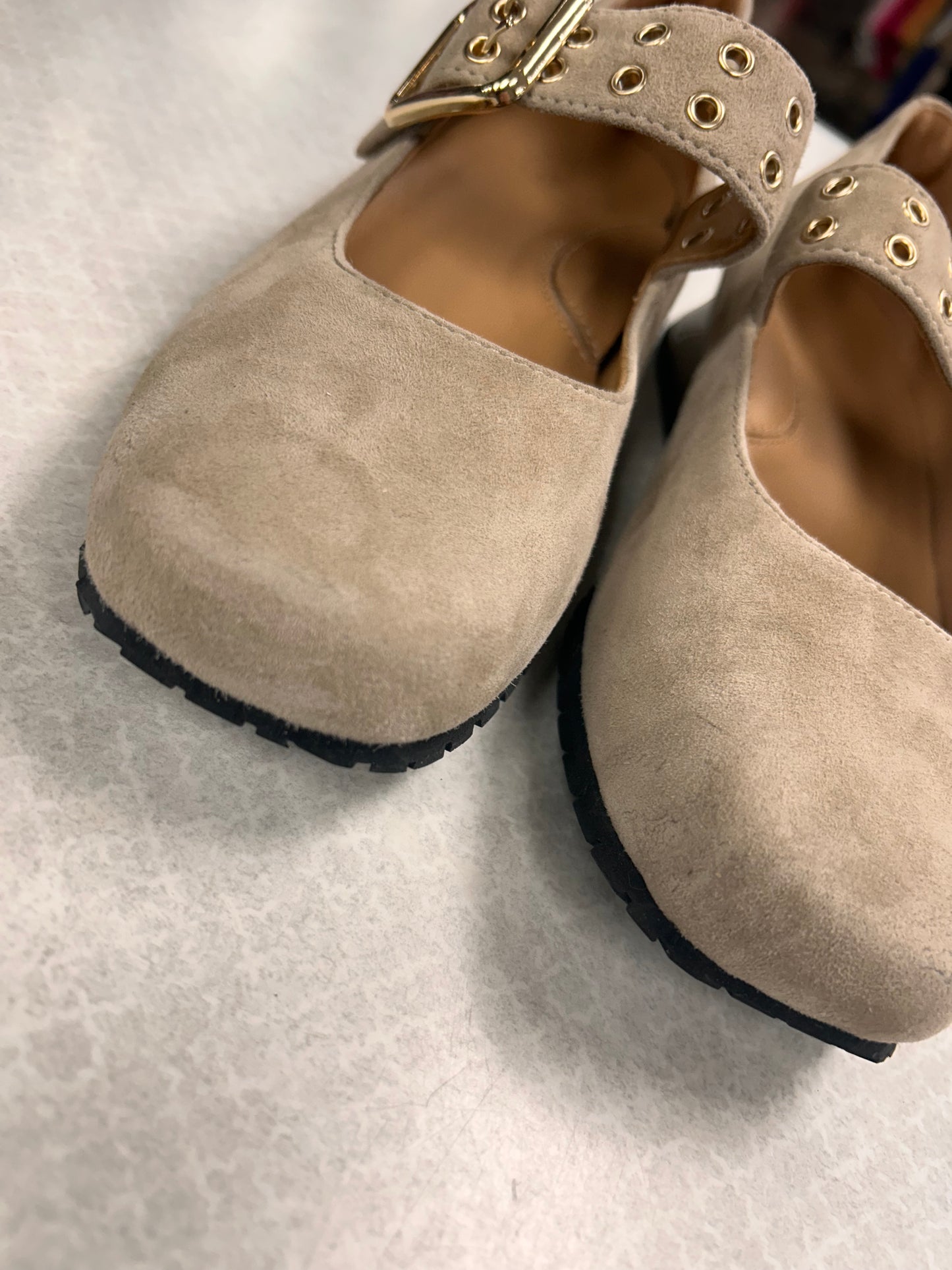 Shoes Heels Wedge By L’Amour De Pieds  In Taupe, Size:6.5