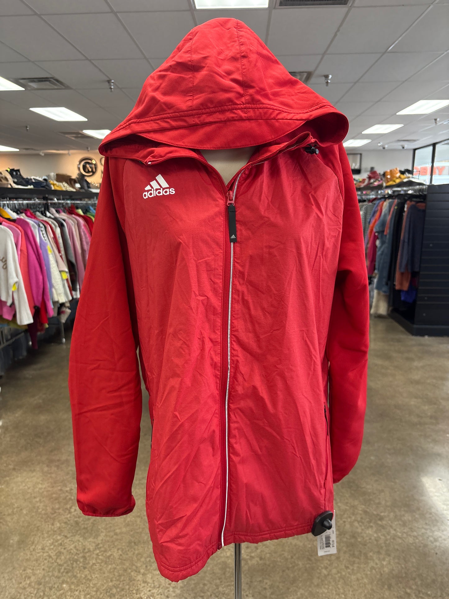 Athletic Jacket By Adidas In Red, Size:L