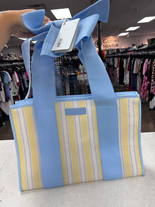 Tote By Clothes Mentor In Blue & Yellow, Size:Large