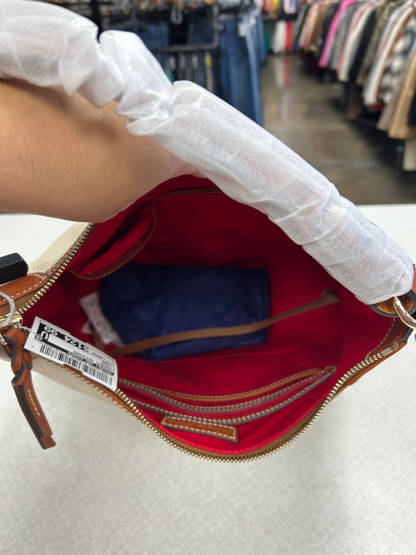 Handbag Designer By Dooney And Bourke In Cream, Size:Large
