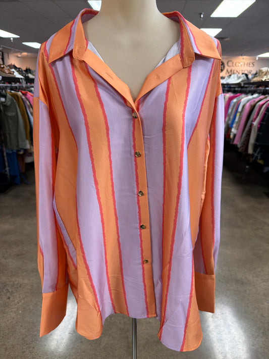 Top Ls By Entro In Orange & Purple, Size:L