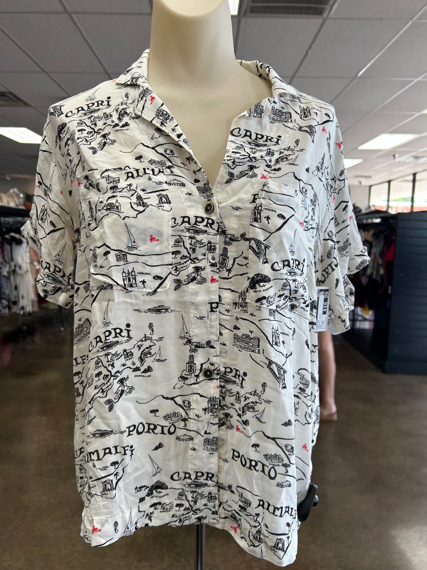 Top Ss By Maeve In Black & White, Size:Xs