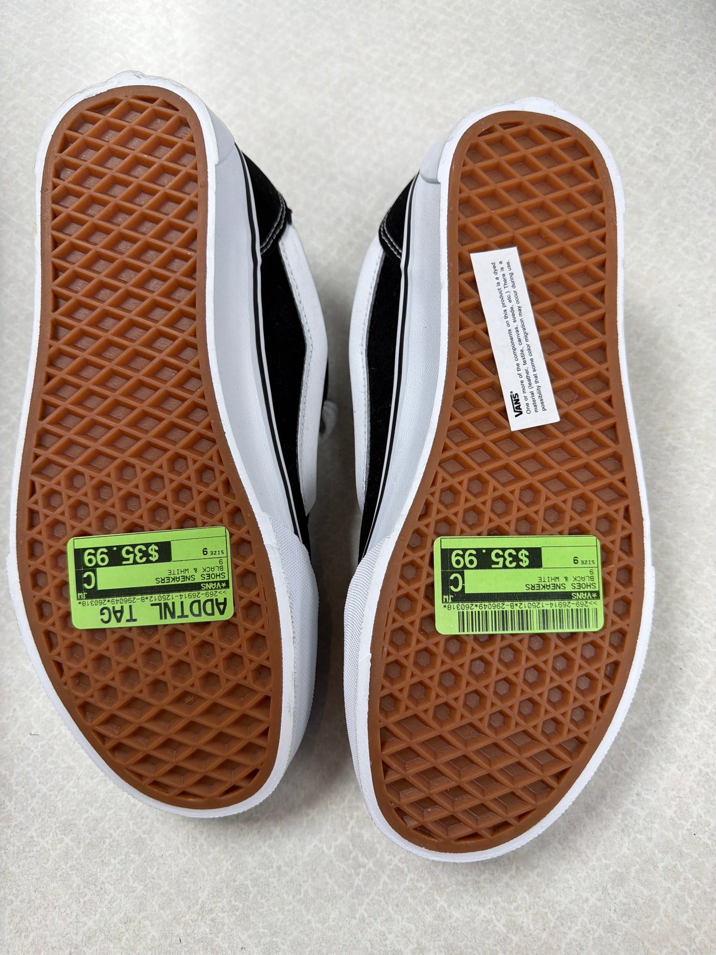 Shoes Sneakers By Vans In Black & White, Size:9